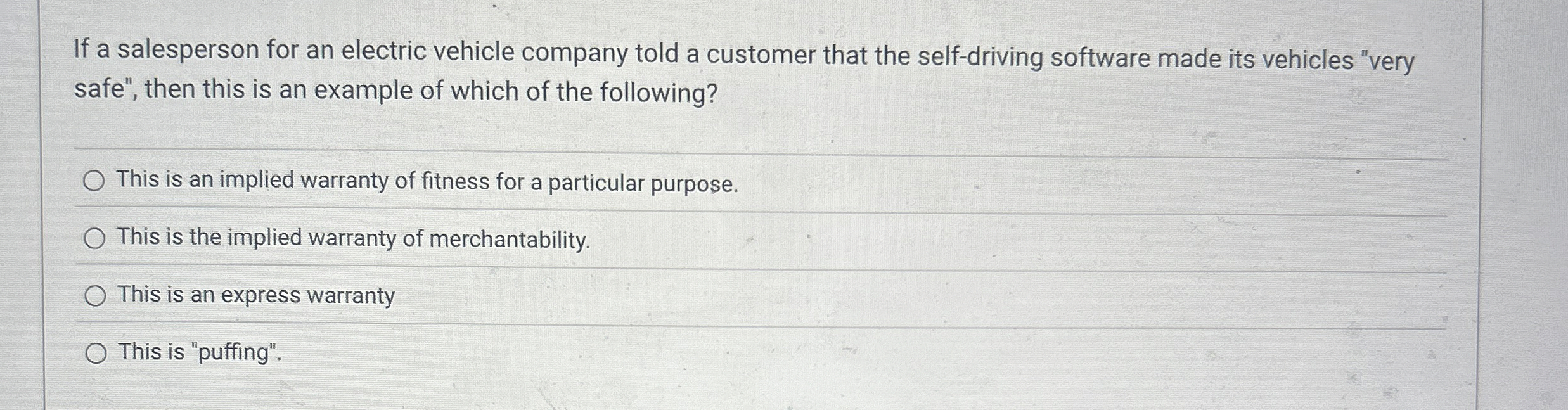 Solved If a salesperson for an electric vehicle company told
