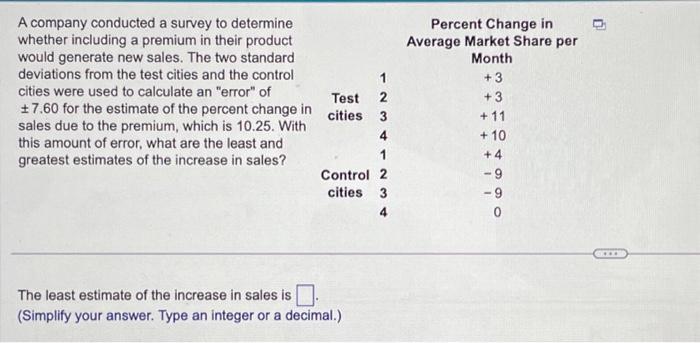 Solved A Company Conducted A Survey To Determine Whether | Chegg.com