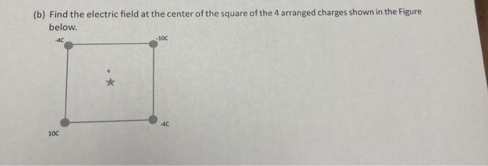 (b) Find The Electric Field At The Center Of The 