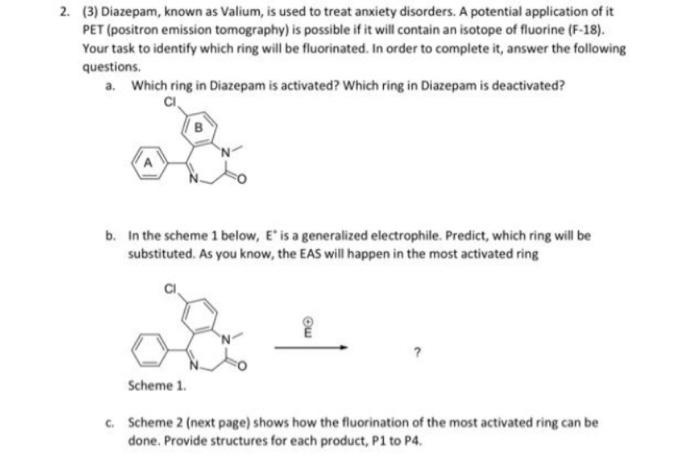 Solved (3) Diazepam, known as Valium, is used to treat | Chegg.com