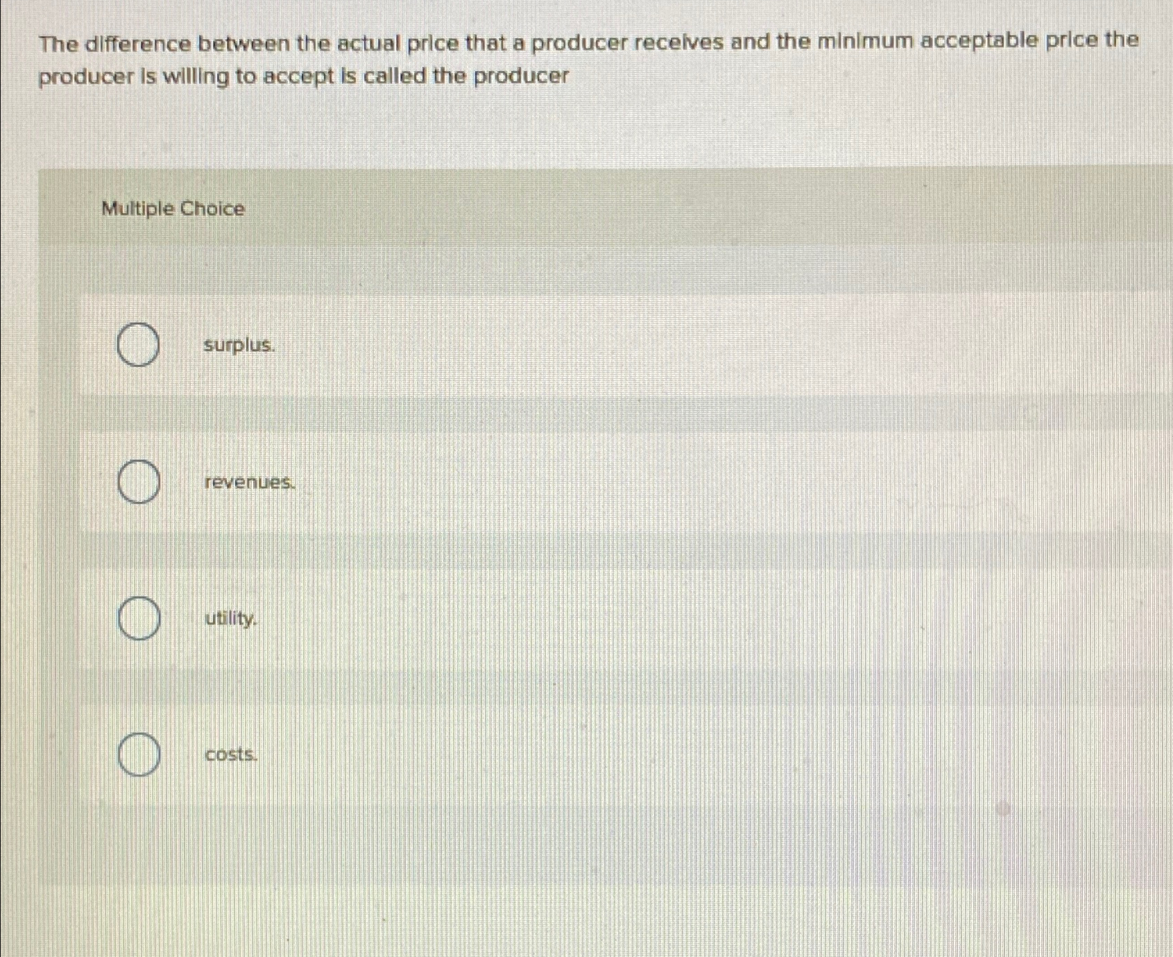 Solved The difference between the actual price that a | Chegg.com