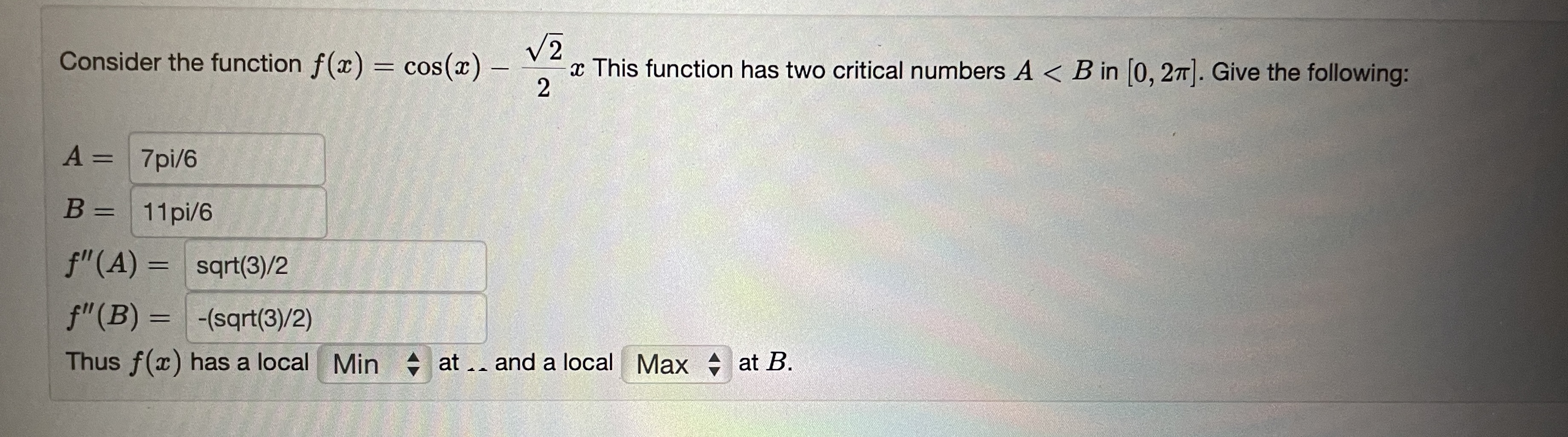 Solved Consider the function f(x)=cos(x)-222x ﻿This function | Chegg.com