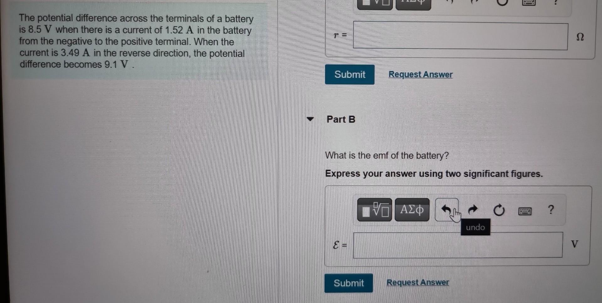 Solved The potential difference across the terminals of a | Chegg.com