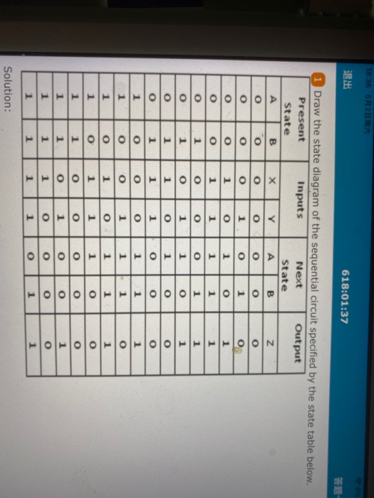 Solved 18:36 5 2 B 618:01:37 1 Draw The State Diagram Of The | Chegg.com