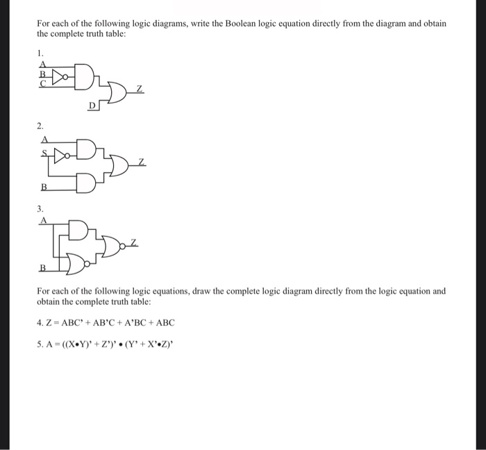 Solved For Each Of The Following Logic Diagrams, Write The | Chegg.com