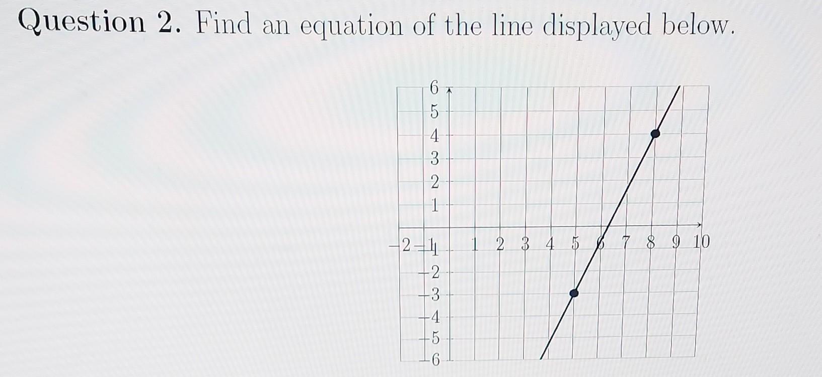 Solved Question 2 Find An Equation Of The Line Displayed Chegg solved-question-2-find-an-equation-of-the-line-displayed-chegg