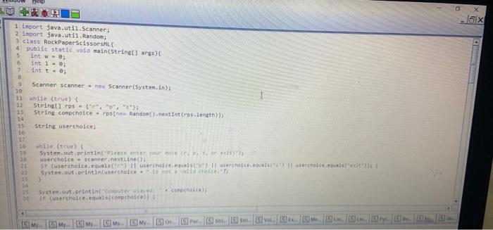 Solved I need help on 4 things while creating my rock paper | Chegg.com