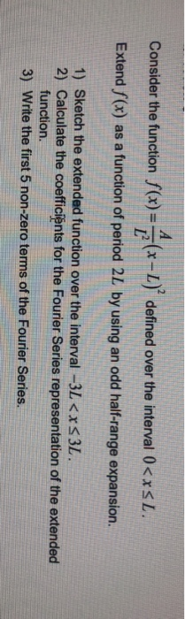 Solved Consider the function fa | defined over the interval | Chegg.com