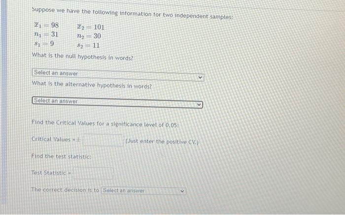 Solved Suppose we have the following information for two | Chegg.com