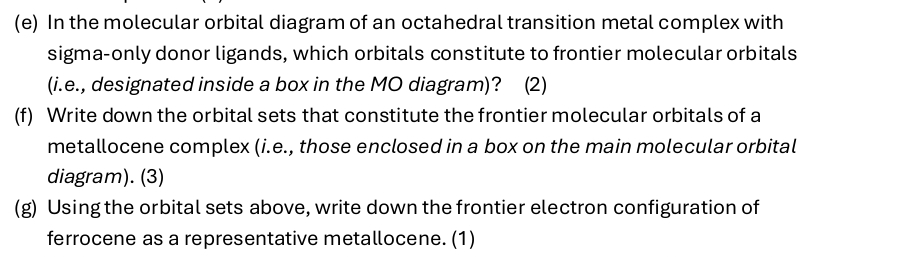 Solved (e) ﻿In the molecular orbital diagram of an | Chegg.com