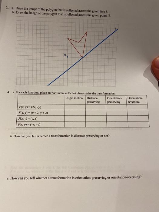 Solved 3. a. Draw the image of the polygon that is reflected | Chegg.com