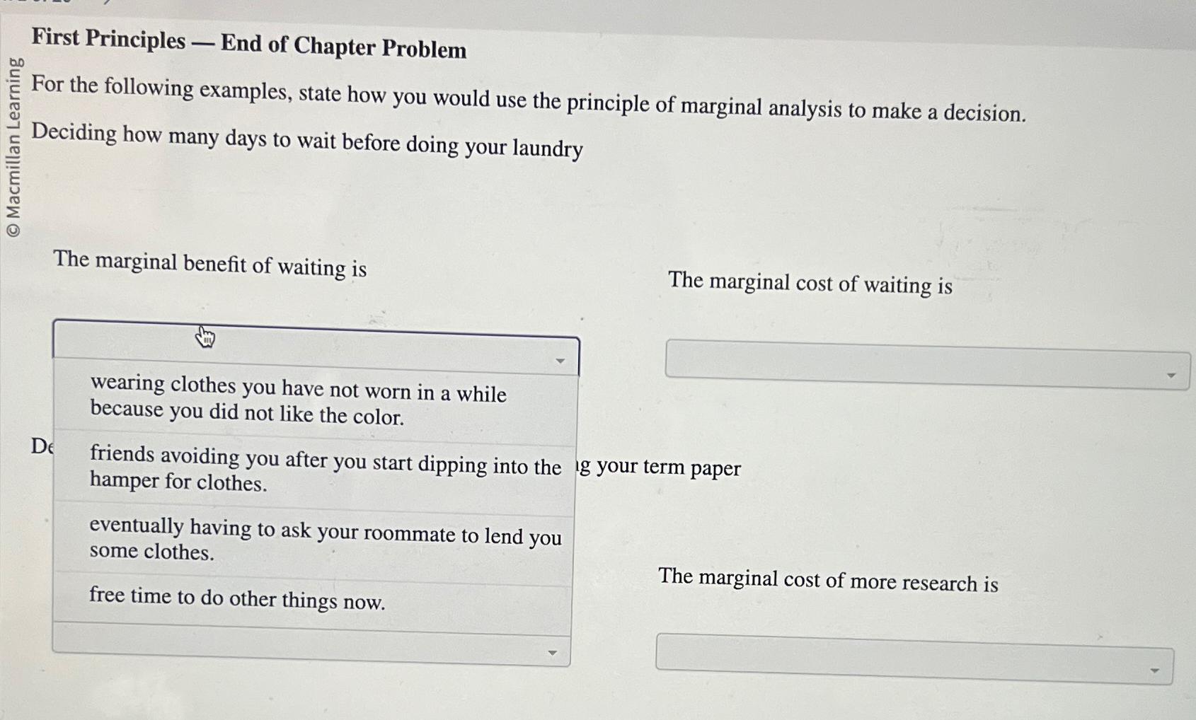 Solved First Principles — ﻿End of Chapter ProblemFor the | Chegg.com