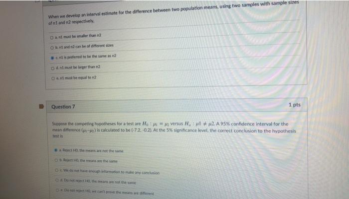 Solved When we develop an interval estimate for the | Chegg.com