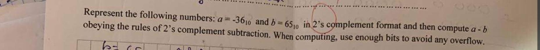 Solved a= Represent the following numbers: a = -3610 and b = | Chegg.com