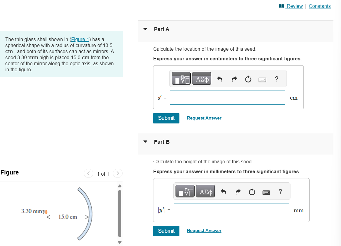 Solved Part AThe thin glass shell shown in (Figure 1) ﻿has | Chegg.com