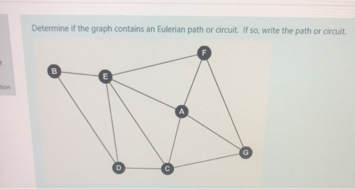 Solved Determine If The Graph Contains An Eulerian Path Or | Chegg.com