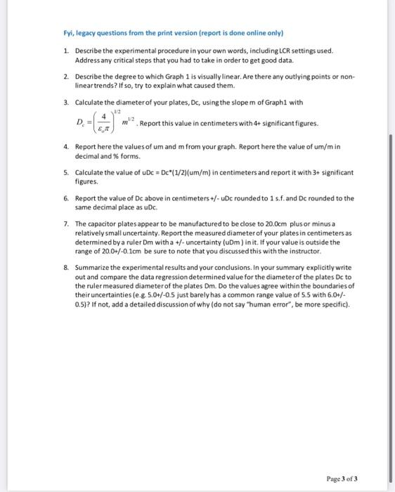 Solved PHYS 2426 Capacitance vs Distance 2109 Materials
