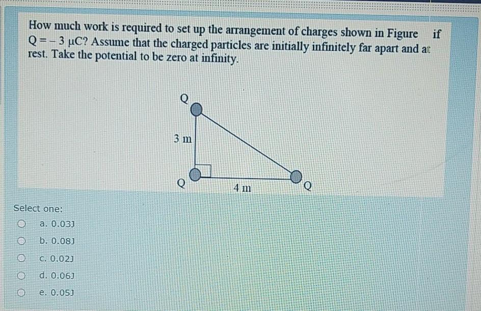 Solved How much work is required to set up the arrangement | Chegg.com