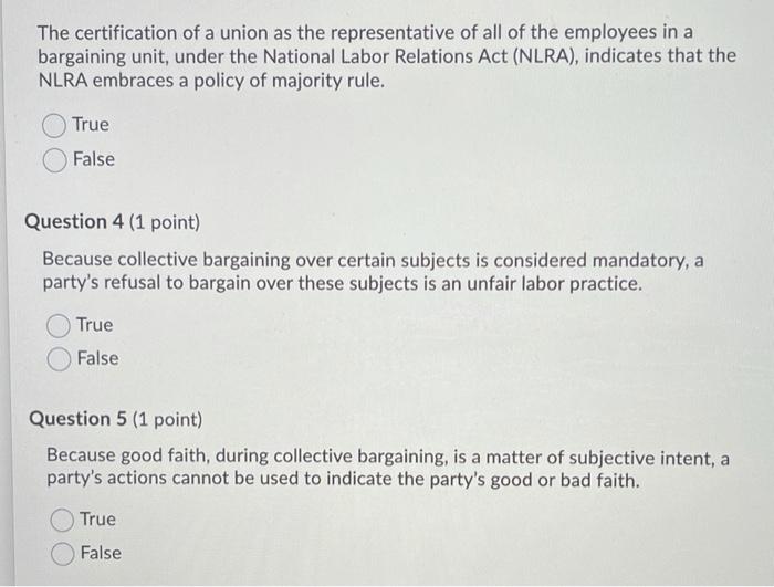 Solved A union shop A. guarantees workers the right to form