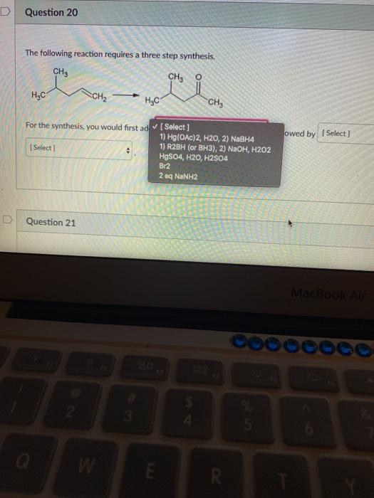 Solved Question 20 10 pts The following reaction requires a | Chegg.com