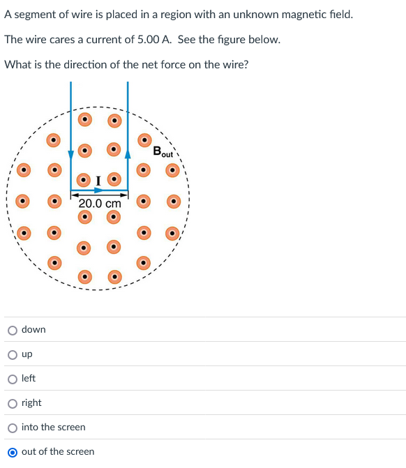 Solved A segment of wire is placed in a region with an | Chegg.com