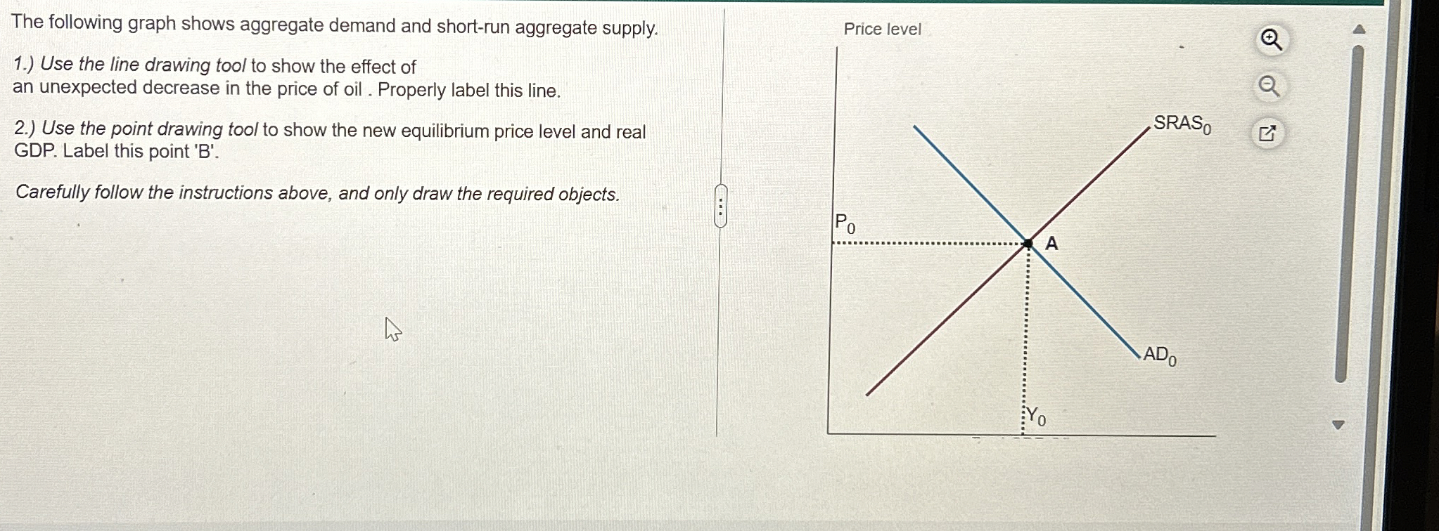 Solved The following graph shows aggregate demand and | Chegg.com