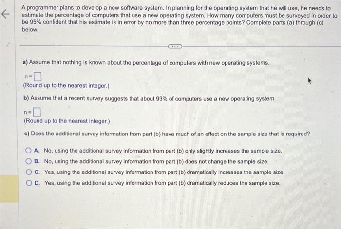 Solved A programmer plans to develop a new software system. | Chegg.com