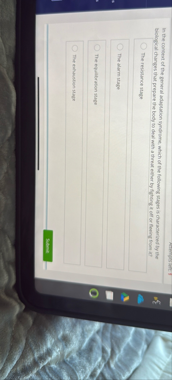 Solved Attempls left: 1In the context of the general | Chegg.com