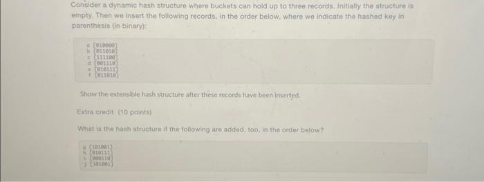 Solved hash strucutre for the first part is provided below | Chegg.com