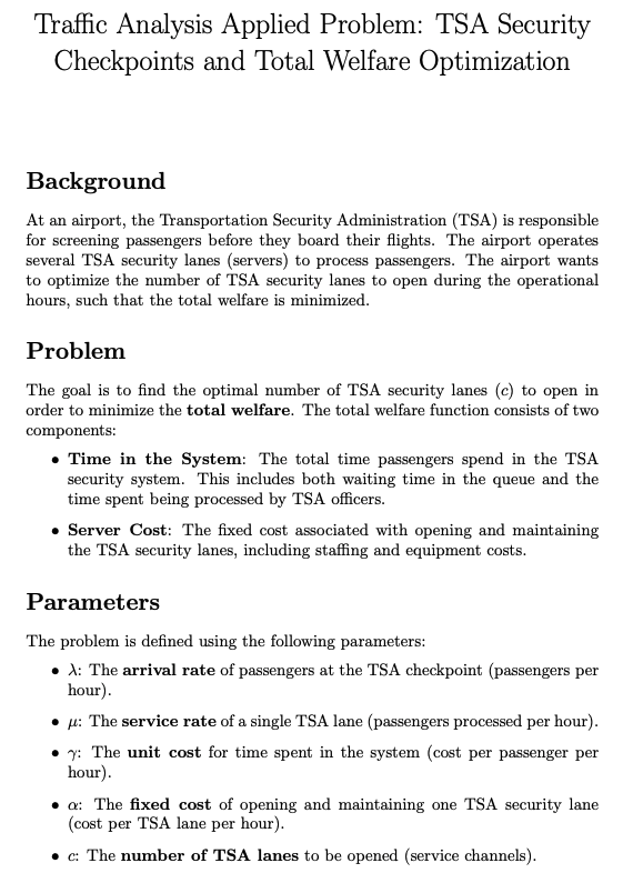 Tsa Analys Example Traffic Analysis Applied Problem: TSA | Chegg.com