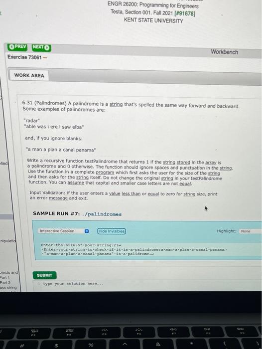 Solved ENGR 26200: Programming for Engineers Testa, Section | Chegg.com