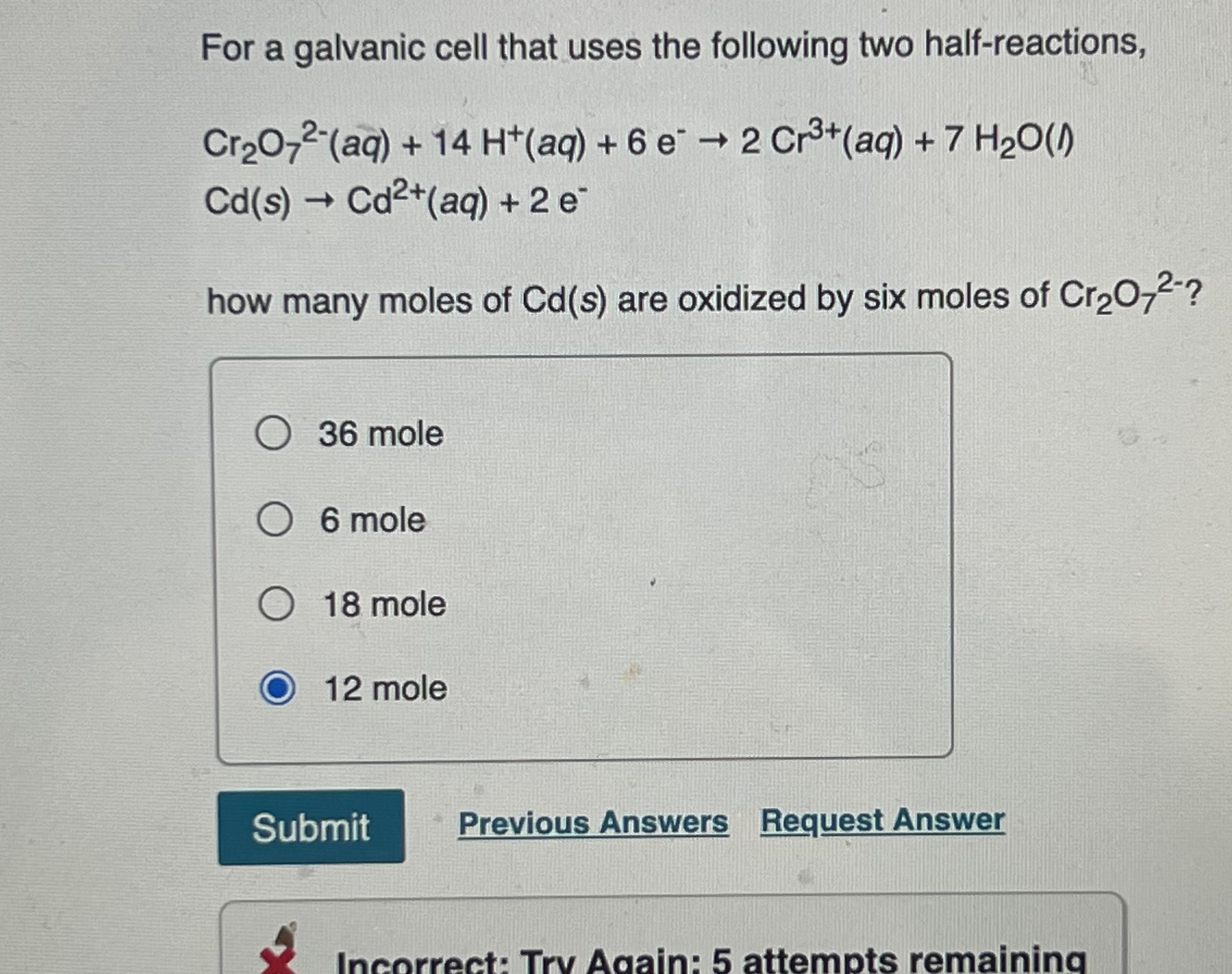Solved For a galvanic cell that uses the following two | Chegg.com