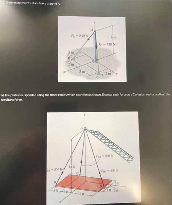 Solved 6) The Plate Is Suspended Using The Three Cables | Chegg.com