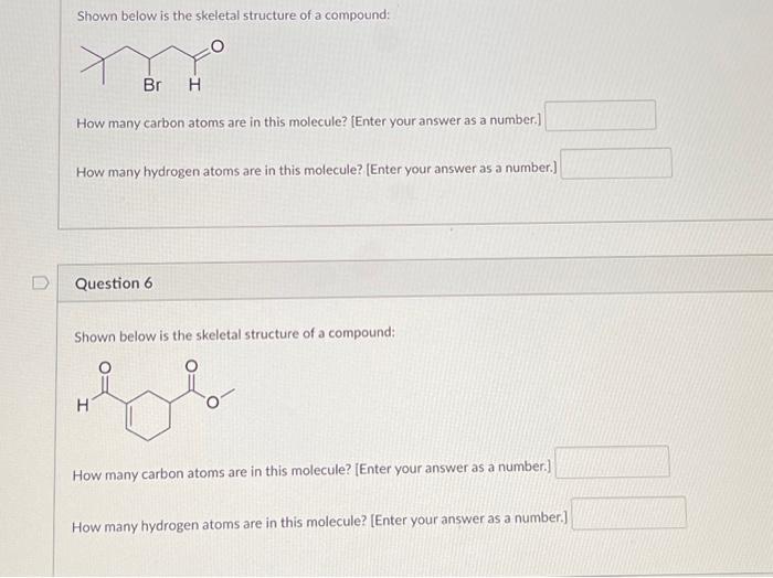 Solved Shown below is the skeletal structure of a compound: | Chegg.com