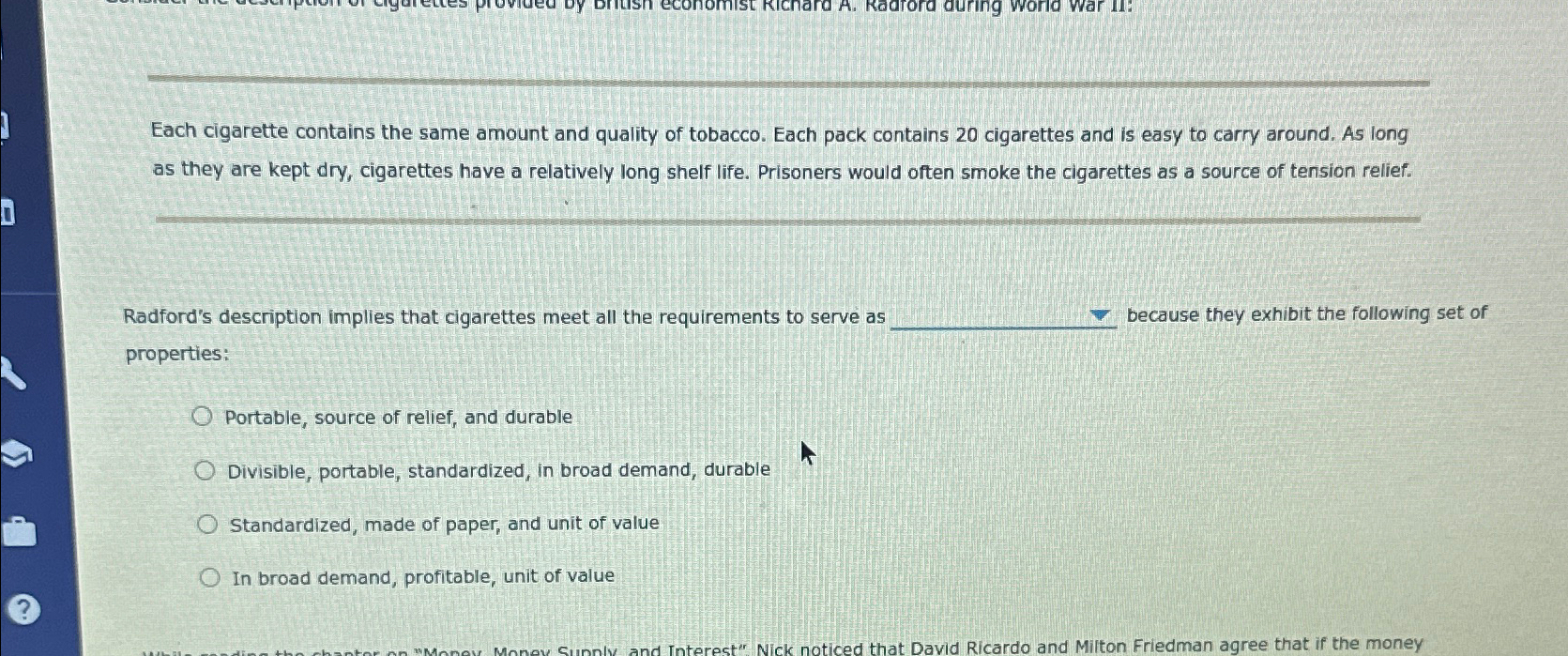 Solved Each cigarette contains the same amount and quality | Chegg.com