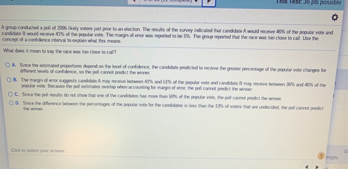 Solved A Group Conducted A Poll Of 2095 Likely Voters Just | Chegg.com