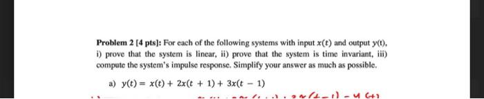 Solved Problem 2 [4 Pts]: For Each Of The Following Systems | Chegg.com