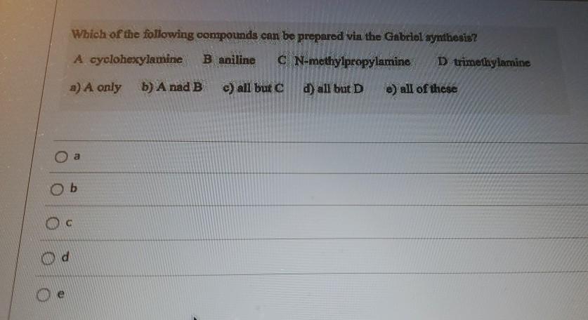 Solved Which of the following compounds can be prepared via | Chegg.com
