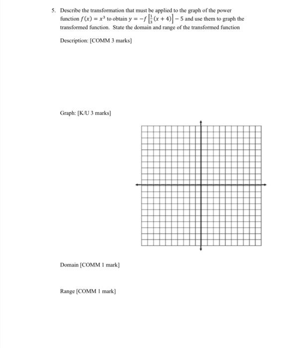 Solved 5. Describe the transformation that must be applied | Chegg.com