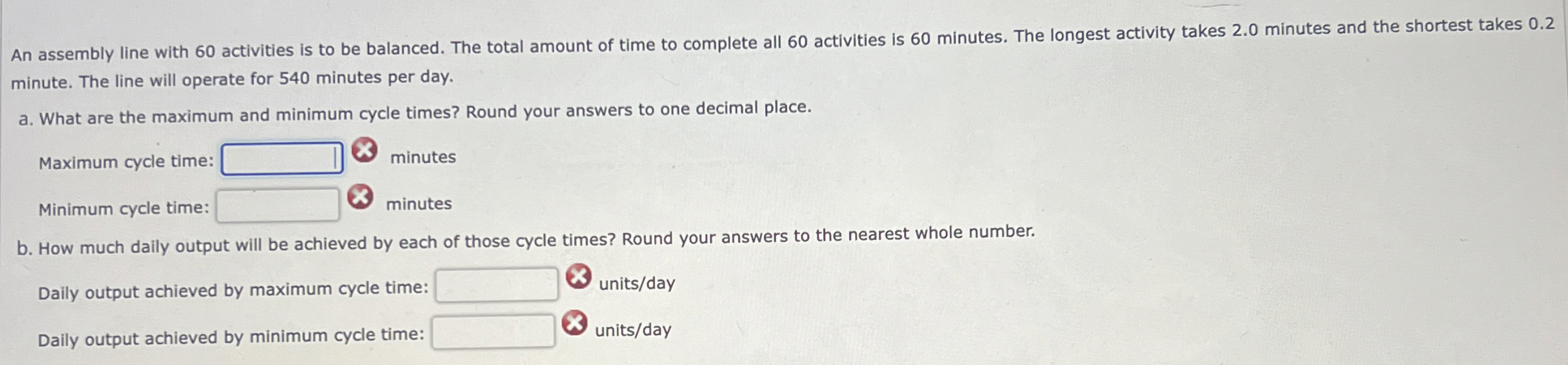 Solved An assembly line with 60 ﻿activities is to be | Chegg.com