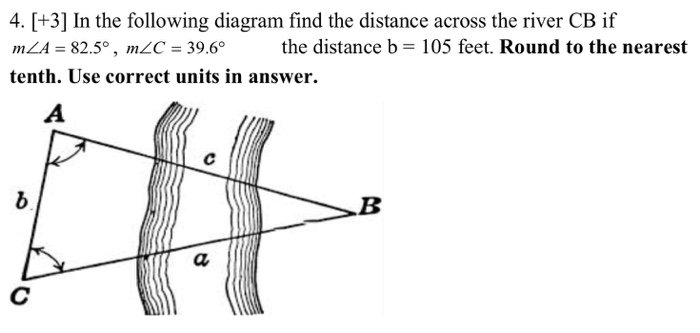 Solved 4. [+3] In the following diagram find the distance | Chegg.com