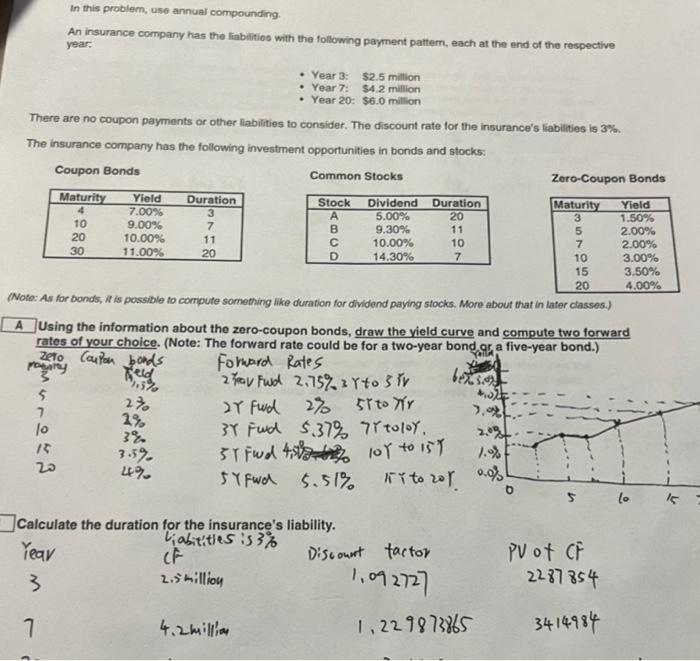 In this problem, use annual compounding An insurance | Chegg.com