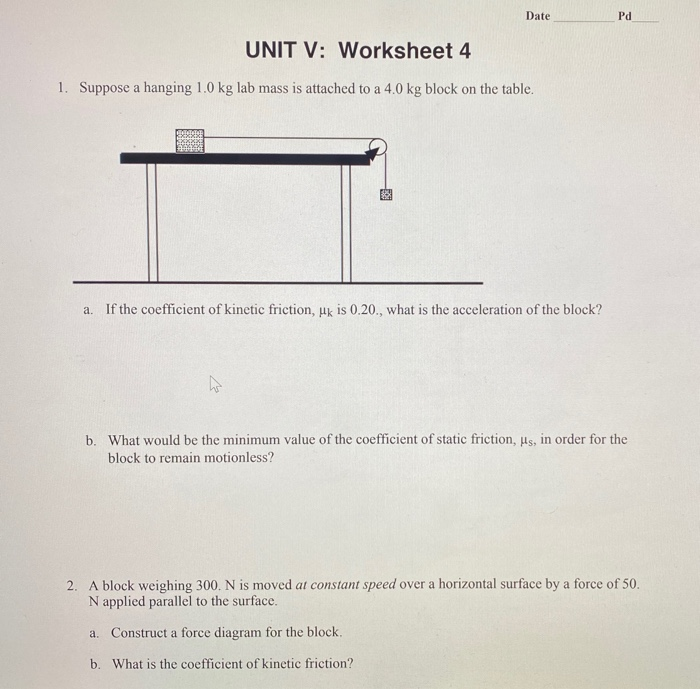 Unit V Worksheet 4 Physics Answers