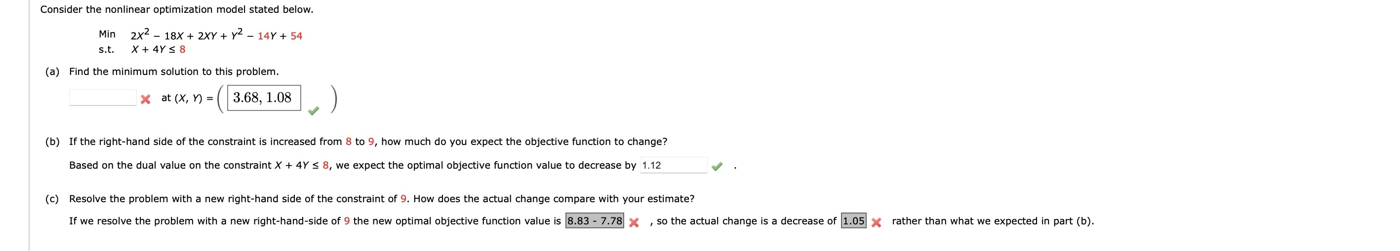 Solved Consider the nonlinear optimization model stated | Chegg.com