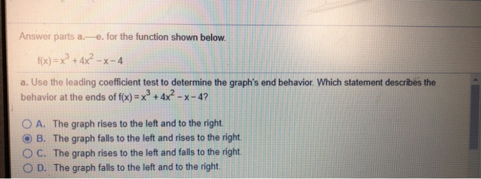 Solved Answer parts a.-e. for the function shown below fx)=x | Chegg.com