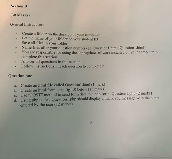 Solved Section B (30 Marks) General Instructions Create A | Chegg.com