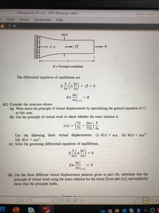 Solved Quick Launch + Homework+#1+(1) - PDF-XChange Editor | Chegg.com