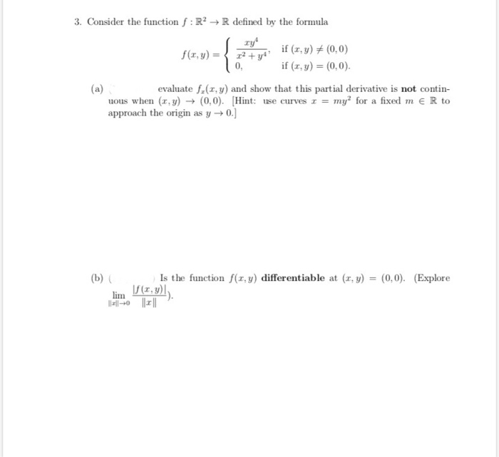 Solved 3 Consider The Function F R→ R Defined By The