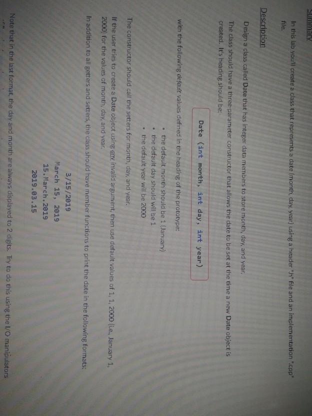 Solved In this lab you'll create a class that represents a | Chegg.com