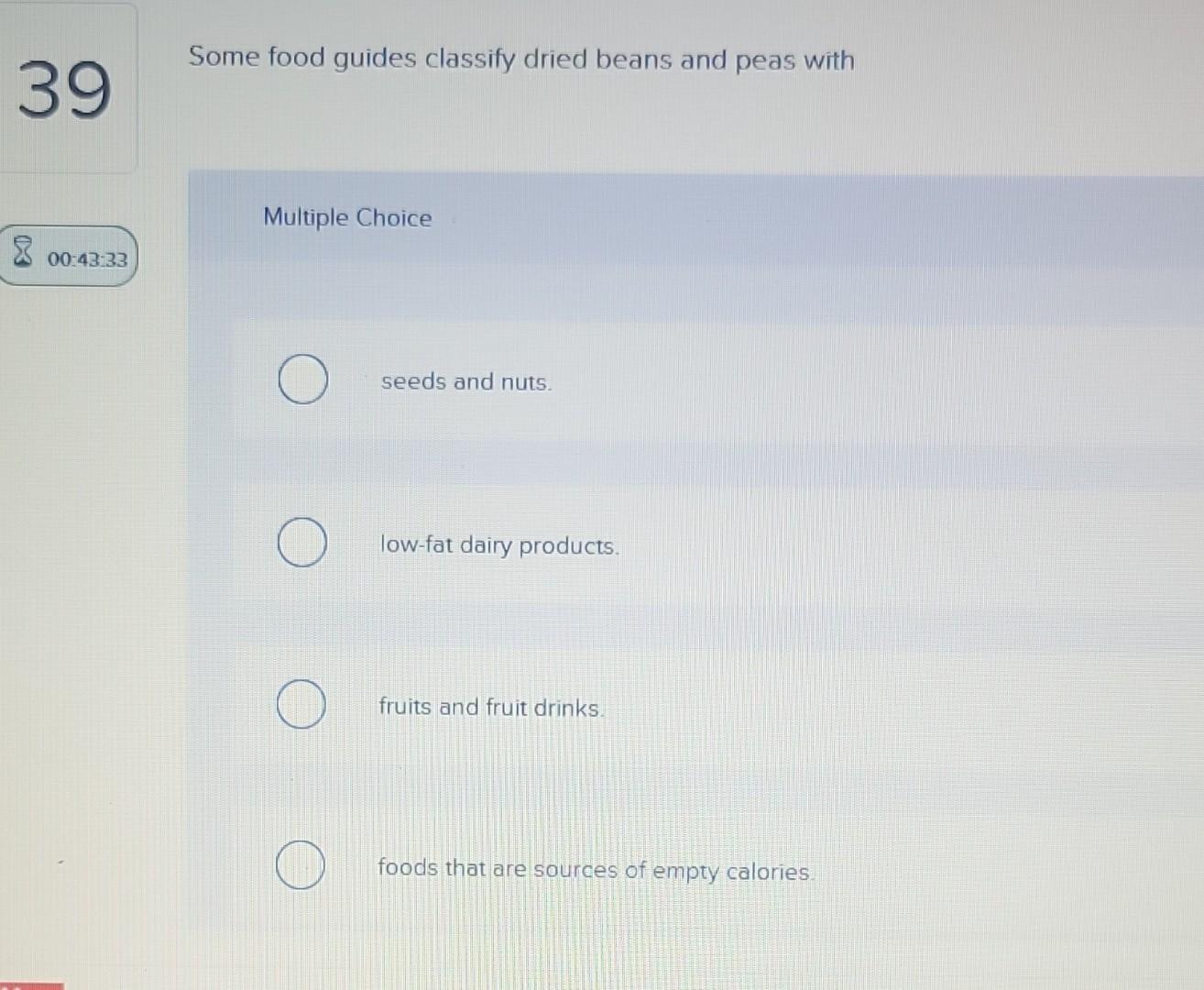 Solved Some food guides classify dried beans and peas with